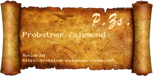 Probstner Zsigmond névjegykártya